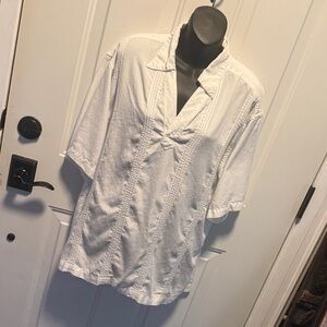 Perry Ellis Ivory Textured Shirt